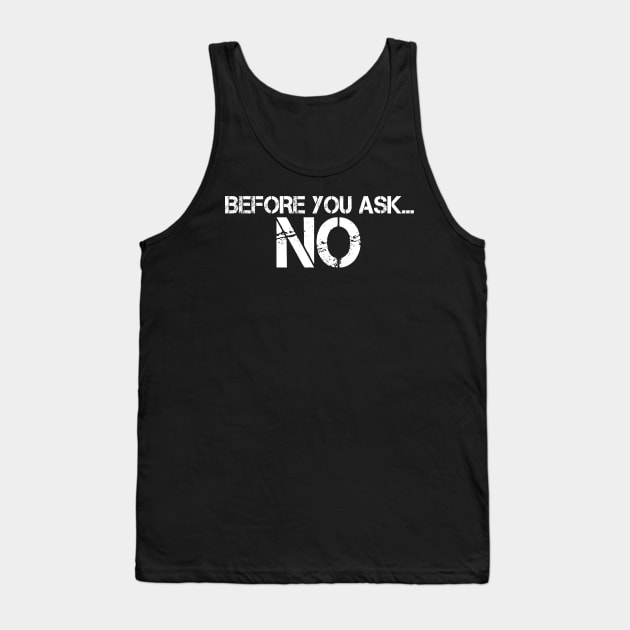 BEFORE YOU ASK… NO Tank Top by mdr design